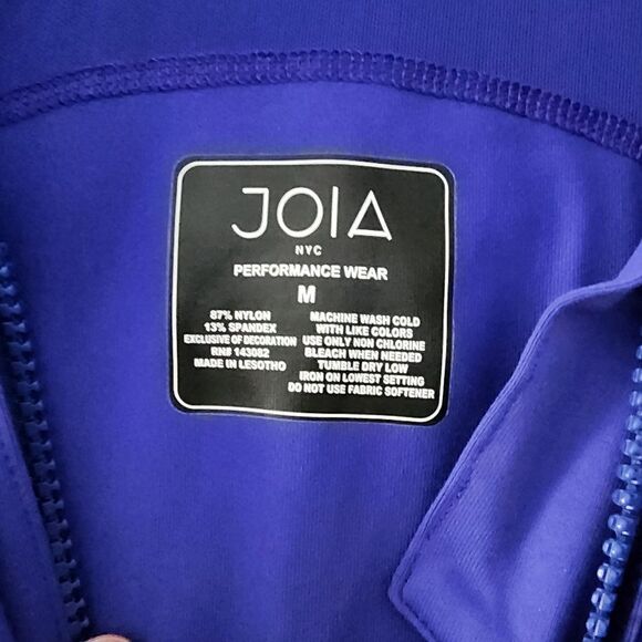 JOIA performance wear full zip  blue stretch UV protection moisture wicking new - Picture 8 of 12